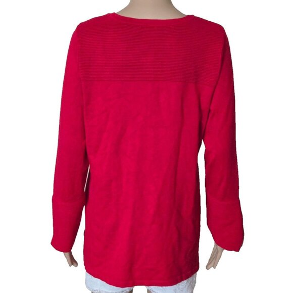 Chico's red Sweater Shirt long sleeve Women's Chico's Size 1 US M - Picture 3 of 6